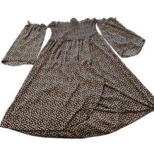 Boho dress Floral no shoulder